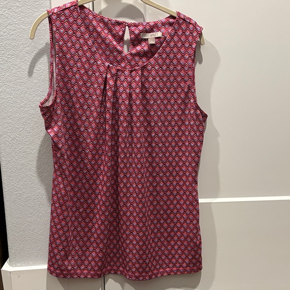Roz & Ali Geometric Pink Tank Top